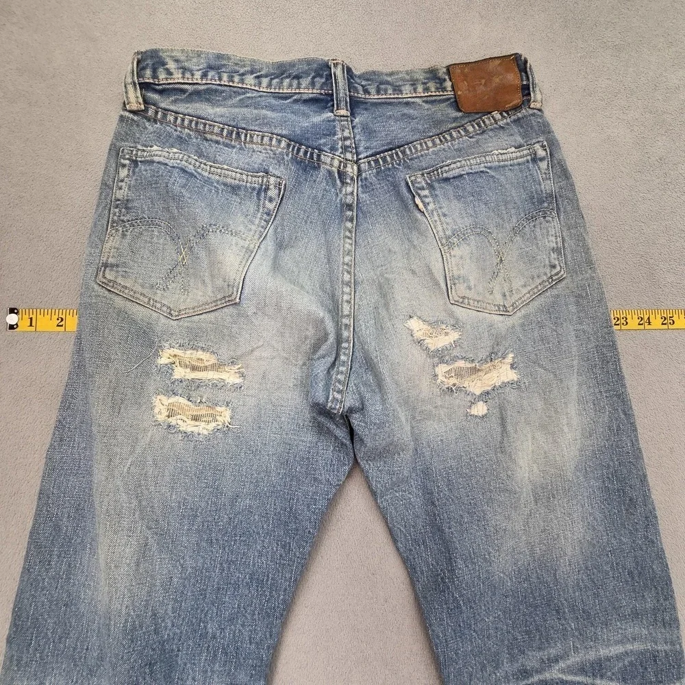 Fullcount Jeans Mens Blue Selvedge Thrashed Destroyed Fits 30x32